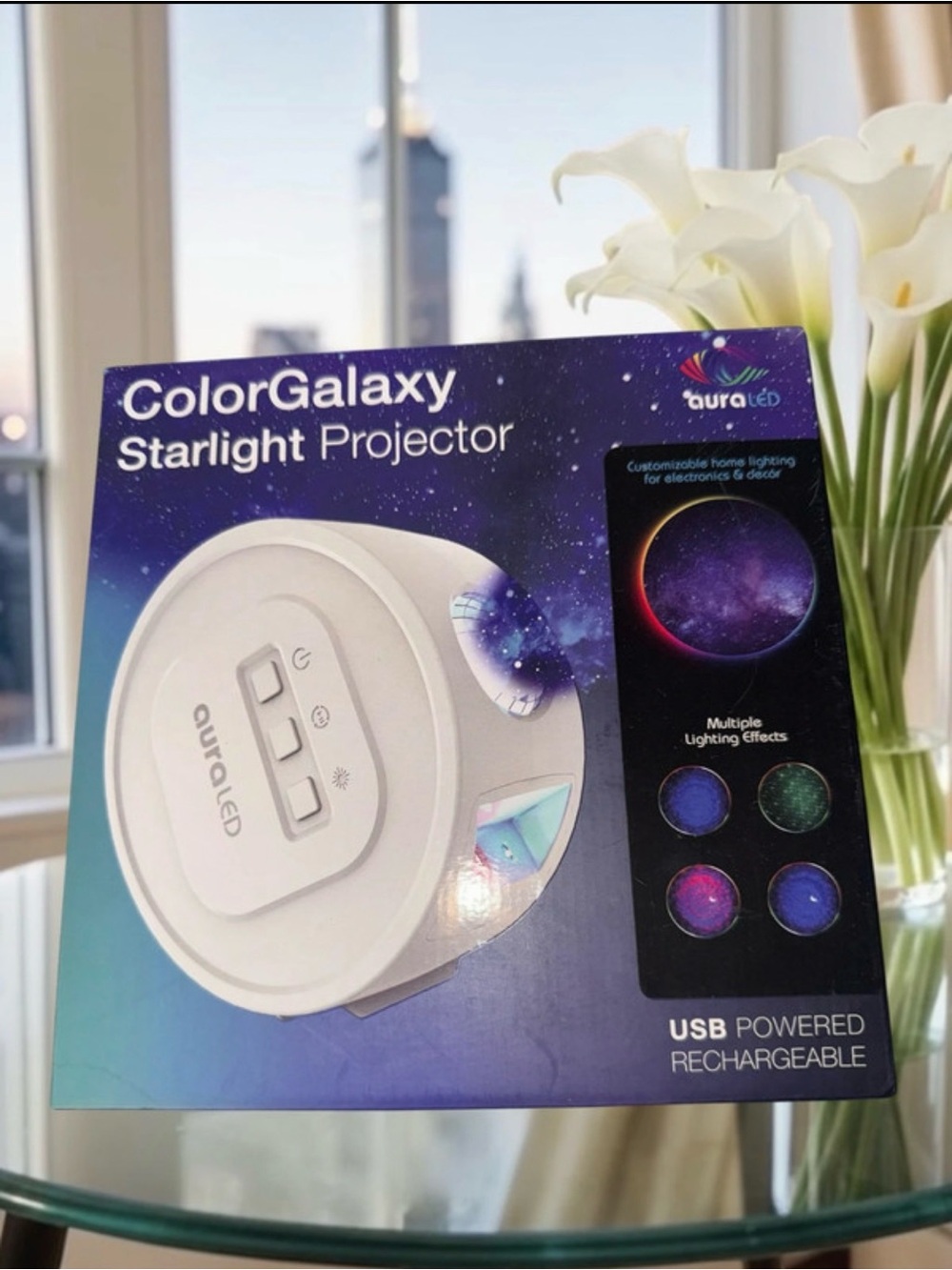 Color Galaxy Starlight Projector - White AuraLED